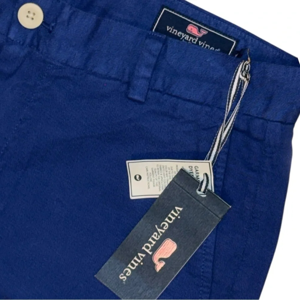 Vineyard Vines Breaker Shorts Harbor Blue Linen Cotton Blend Size 30 NWT - Picture 2 of 7